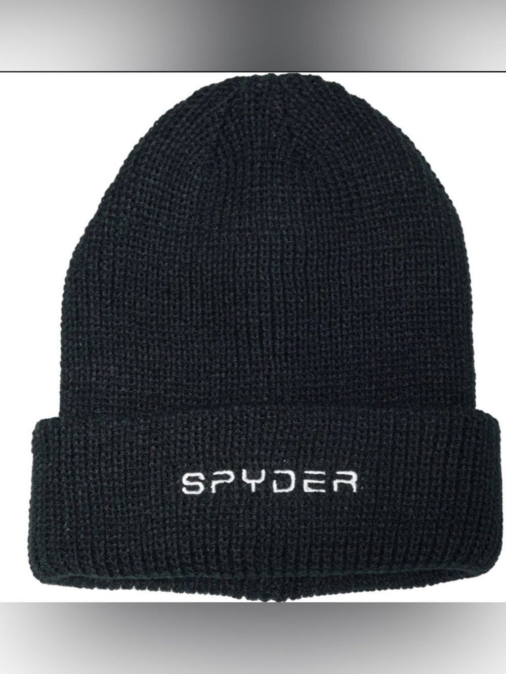 SPYDER OS Boy/Girl Black Knit Cuffed Beanie Hat